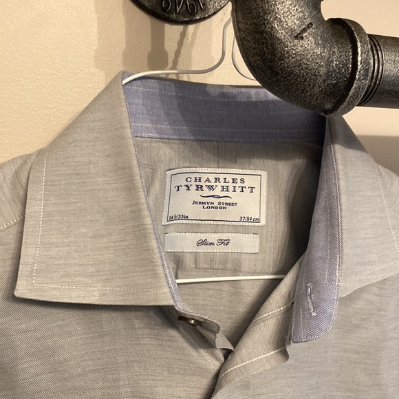 Charles Tyrwhitt grey melange button down - Picture 2 of 3